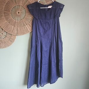 Cotelac Semi Sheer Asymmetrical Navy Dress